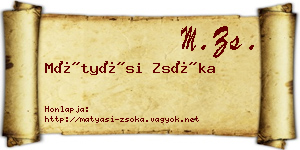 Mátyási Zsóka névjegykártya